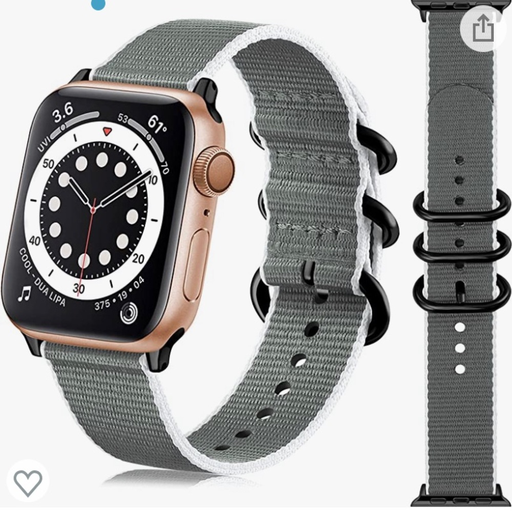 Apple Watch Bands 40mm 38mm, iWatch SE Series 5 4 3 2 1, Gray/White